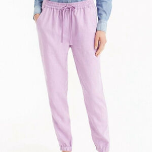 J. Crew Point Sur seaside pant faded lavender purple linen jogger women's 8 NWT